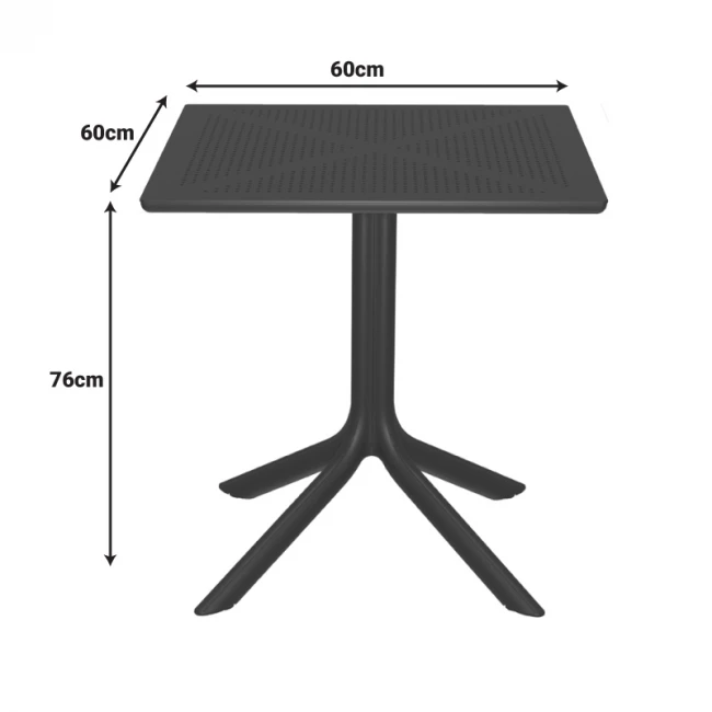 Groovy table pakoworld pp perforated anthraicte 60x60x76cm