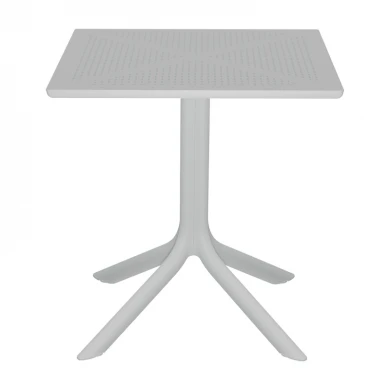 Τραπέζι Groovy pakoworld pp διατρητο λευκό 60x60x76εκ