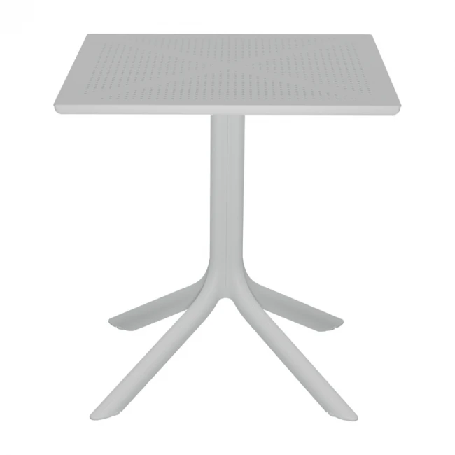 Τραπέζι Groovy pakoworld pp διατρητο λευκό 60x60x76εκ