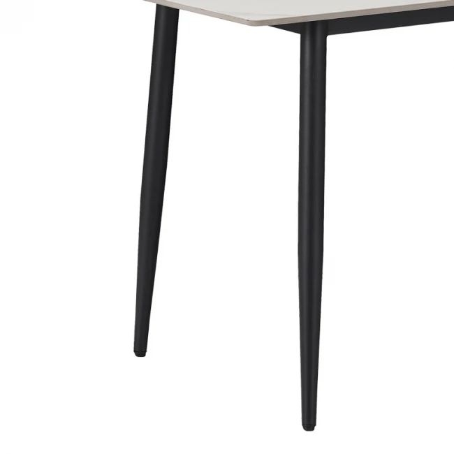 Dining table Gustas pakoworld white marble sintered stone-black metal 160x90x75cm