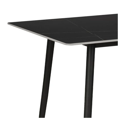 Gustas table pakoworld black marble sintered stone-black metal 120x80x76cm