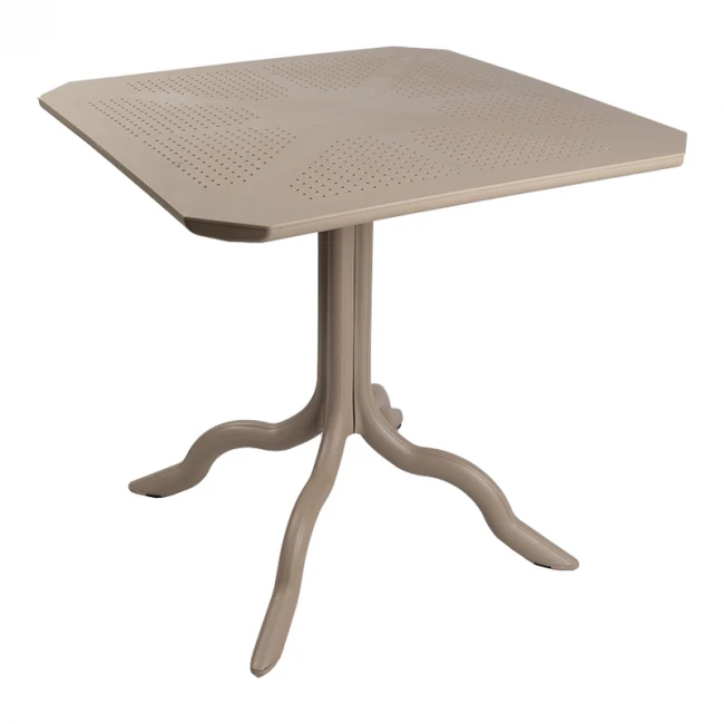 Τραπέζι Icon  pakoworld PP σε απόχρωση cappucino 80x80x74.5εκ
