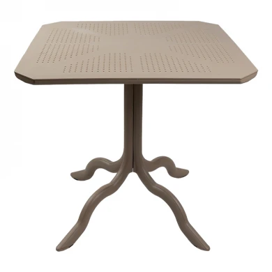 Τραπέζι Icon pakoworld PP σε απόχρωση cappucino 80x80x74.5εκ