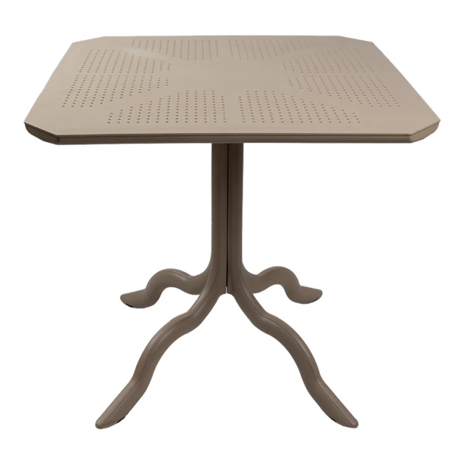 Τραπέζι Icon  pakoworld PP σε απόχρωση cappucino 80x80x74.5εκ