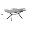 Jessamy pakoworld table expandable MDF 43mm in natural shade and metal leg black 160/200x90x76cm