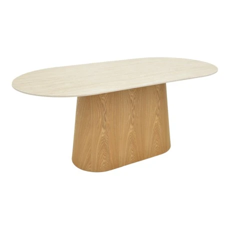 Dining table Karlino pakoworld sintered stone in travertine look-mdf natural color 180x90x76cm