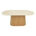 Dining table Karlino pakoworld sintered stone in travertine look-mdf natural color 180x90x76cm