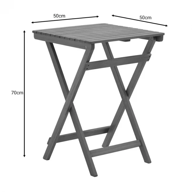 Foldable table Lazio pakoworld natural acacia wood 50x50x70cm
