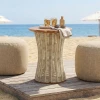 Table Lemelo pakoworld metal-sal wood-jute in ecru shade Φ61x76cm