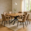 Miles pakoworld table solid acacia wood thickness 3.7-4cm in natural shade with black metal legs 180x90x76cm