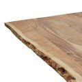 Miles pakoworld table solid acacia wood thickness 3.7-4cm in natural shade with black metal legs 180x90x76cm