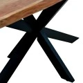 Miles pakoworld table solid acacia wood thickness 3.7-4cm in natural shade with black metal legs 180x90x76cm