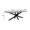 Miles pakoworld table solid acacia wood thickness 3.7-4cm in natural shade with black metal legs 200x100x76cm