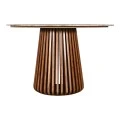 Table Mable pakoworld solid acacia wood in natural color and marble top D120x76cm