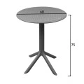 Merkon pakoworld pp table in anthracite shade D60x75cm