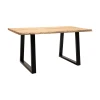 Miles Slim pakoworld table solid acacia wood in natural shade with black metal legs 160x90x76cm
