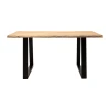 Miles Slim pakoworld table solid acacia wood in natural shade with black metal legs 160x90x76cm