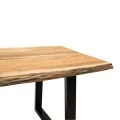 Miles Slim pakoworld table solid acacia wood in natural shade with black metal legs 160x90x76cm