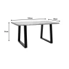 Miles Slim pakoworld table solid acacia wood in natural shade with black metal legs 160x90x76cm