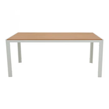Nares table pakoworld aluminum white-plywood natural 180x90x72.5cm