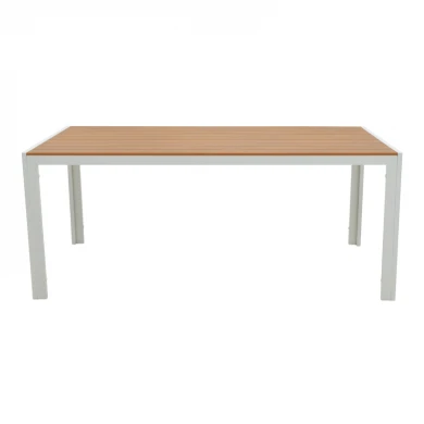 Nares table pakoworld aluminum white-plywood natural 180x90x72.5cm