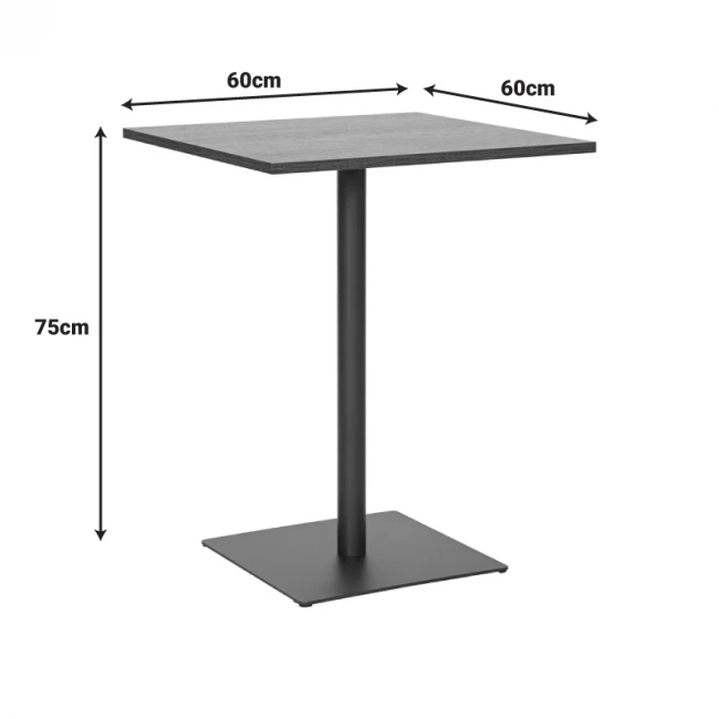 Τραπέζι Nerobian pakoworld mdf σε καρυδί απόχρωση 60x60x75εκ