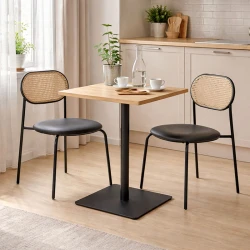 Τραπέζι Nerobian pakoworld mdf σε sonoma απόχρωση 60x60x75εκ