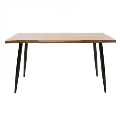 Τραπέζι Neve pakoworld MDF καρυδί-πόδι μεταλλικό μαύρο 140x80x75εκ
