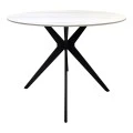 Orbital table pakoworld white matte marble sintered stone-black metal D100x76cm