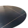 Τραπέζι Orbital pakoworld sintered stone μαύρη όψη μαρμάρου με μαύρα μεταλλικά πόδια Φ120x76εκ