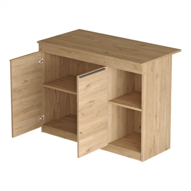 Τραπέζι-πάγκος κουζίνας Kogile pakoworld σε φυσική απόχρωση 120x60x88.2εκ