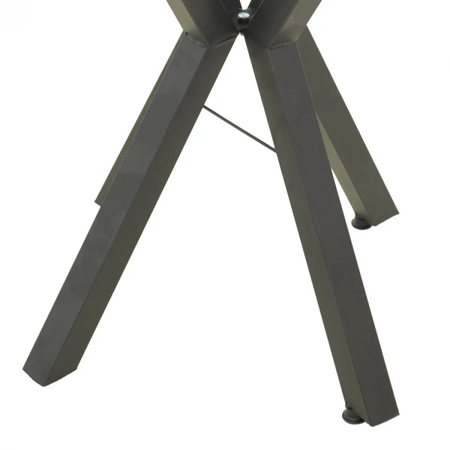 Τραπέζι Prestone pakoworld λευκό μαρμάρου μελαμίνης-μαύρο μέταλλο 70x70x75εκ