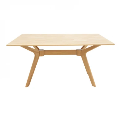 Τραπέζι Raffles pakoworld rubberwood με mdf σε φυσική απόχρωση 150x90x76εκ