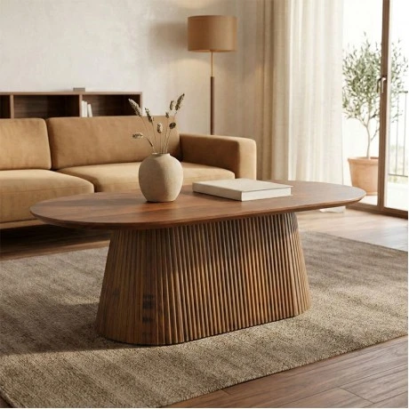 Aithra pakoworld coffee table, solid mango wood walnut 120x60x42cm