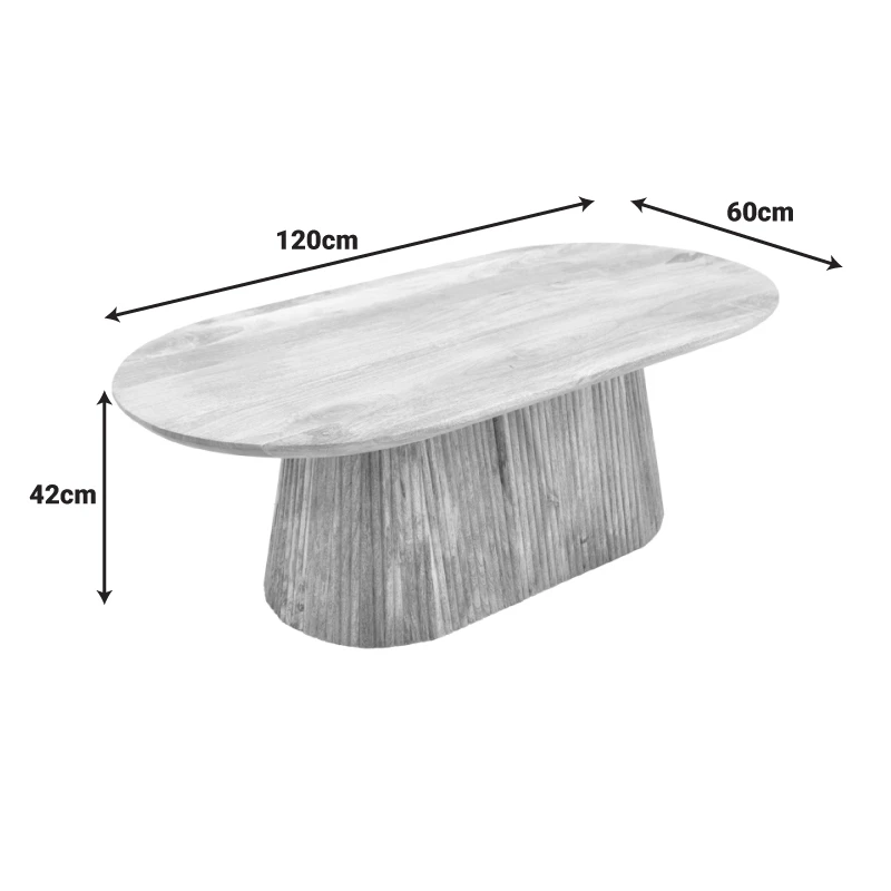 Aithra pakoworld coffee table, solid mango wood walnut 120x60x42cm