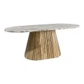 Aithra pakoworld coffee table, solid mango wood in a natural shade with marble top 120x60x45cm.