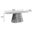 Aithra pakoworld coffee table, solid mango wood in a natural shade with marble top 120x60x45cm.