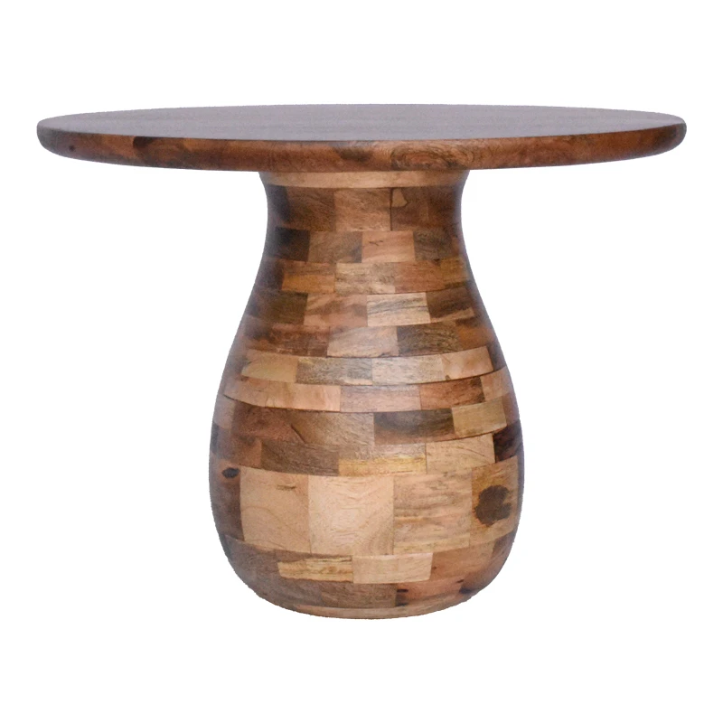 Coffee table Benzano pakoworld natural color mango wood Φ60x45cm