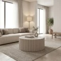 Coffee table Binero pakoworld MGO light grey D106x45cm