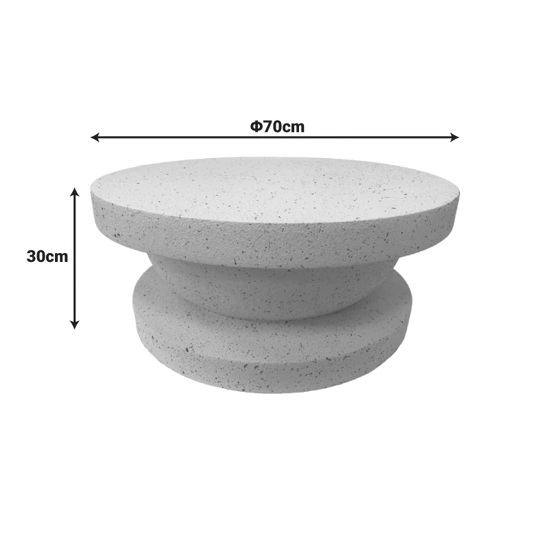 Coffee table Cerba pakoworld ecru MGO D70x30cm