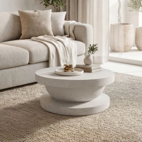 Coffee table Cerba pakoworld white MGO D70x30cm