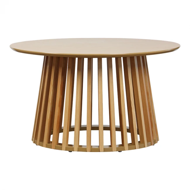 Τραπέζι σαλονιού Domonic pakoworld mdf/pw σε φυσική απόχρωση Φ80x45εκ