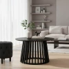 Τραπέζι σαλονιού Domonic pakoworld mdf σε μαύρη απόχρωση Φ80x45εκ
