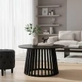 Coffee table Domonic pakoworld mdf in black color D80x45cm