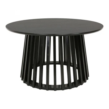 Τραπέζι σαλονιού Domonic pakoworld mdf σε μαύρη απόχρωση Φ80x45εκ