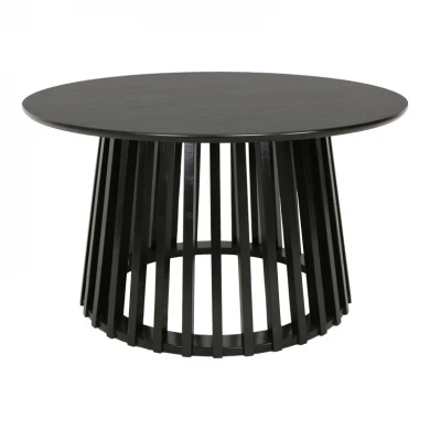 Τραπέζι σαλονιού Domonic pakoworld mdf σε μαύρη απόχρωση Φ80x45εκ