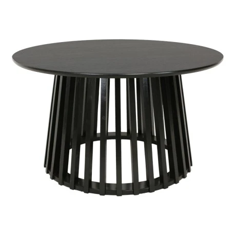 Coffee table Domonic pakoworld mdf in black color D80x45cm