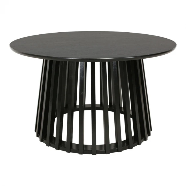 Τραπέζι σαλονιού Domonic pakoworld mdf σε μαύρη απόχρωση Φ80x45εκ