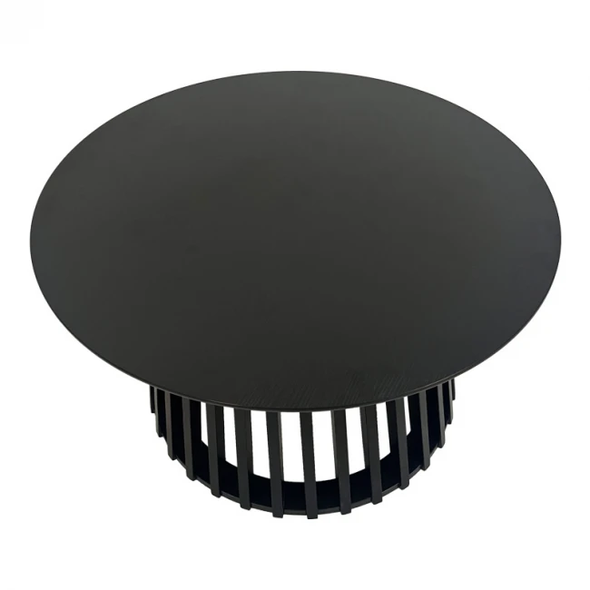Τραπέζι σαλονιού Domonic pakoworld mdf σε μαύρη απόχρωση Φ80x45εκ