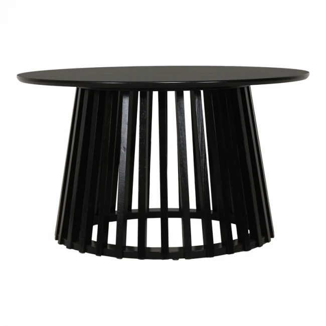 Τραπέζι σαλονιού Domonic pakoworld mdf σε μαύρη απόχρωση Φ80x45εκ